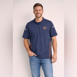 NFL Chicago Bears Navy Nike Short Sleeve Windbreaker Size Large Football Sports